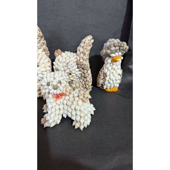 Set Of 6 Adorable Seashell Animal Figurines dog rabbit frog squirrel duck - Picture 8 of 8